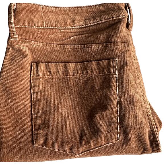 Talbots Sz 14P Brown Fine Wale Corduroy Cords Pants Stretch Classic Autumn Fall - Picture 1 of 6